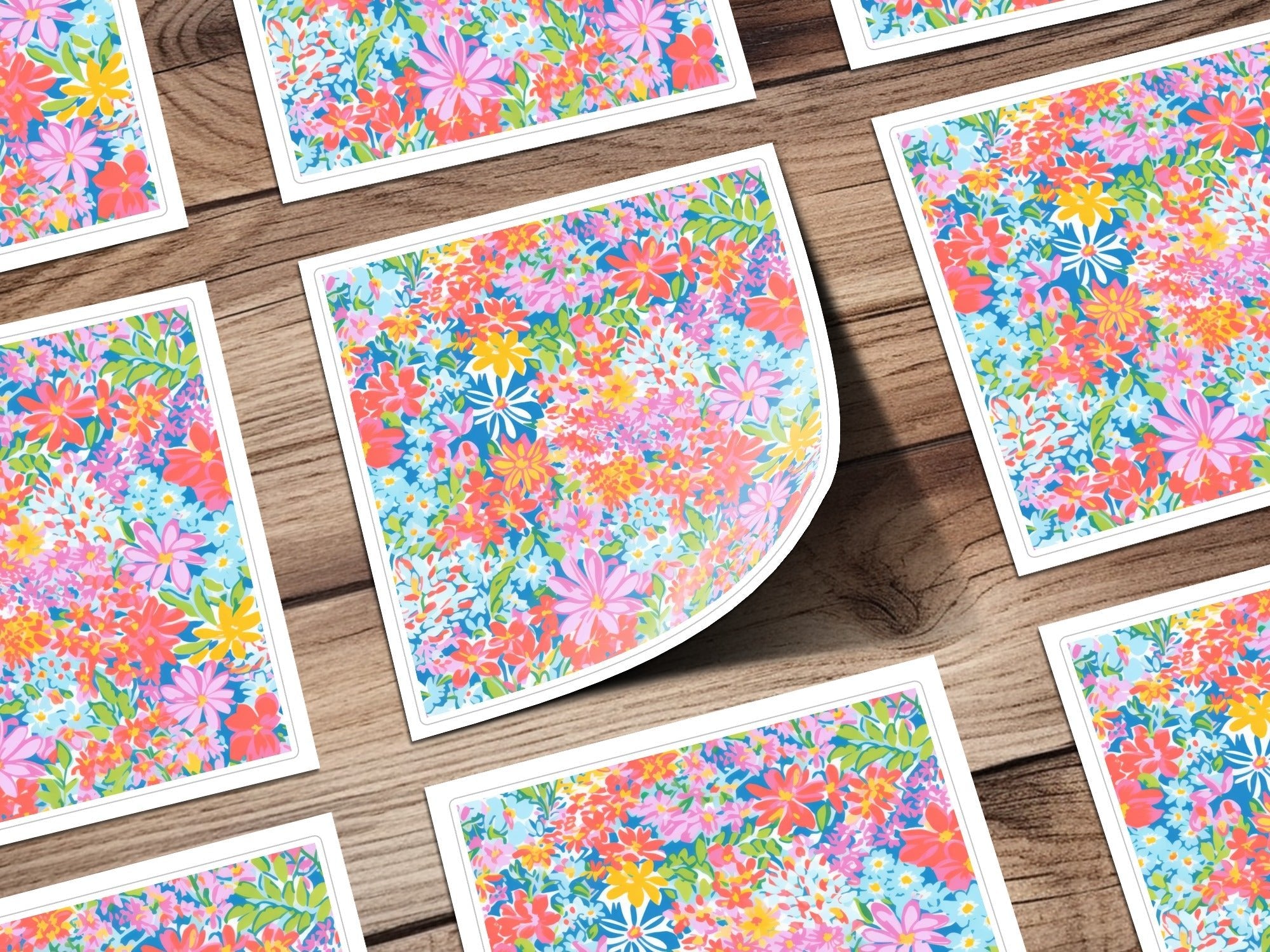 Preppy Digital Floral Seamless Pattern