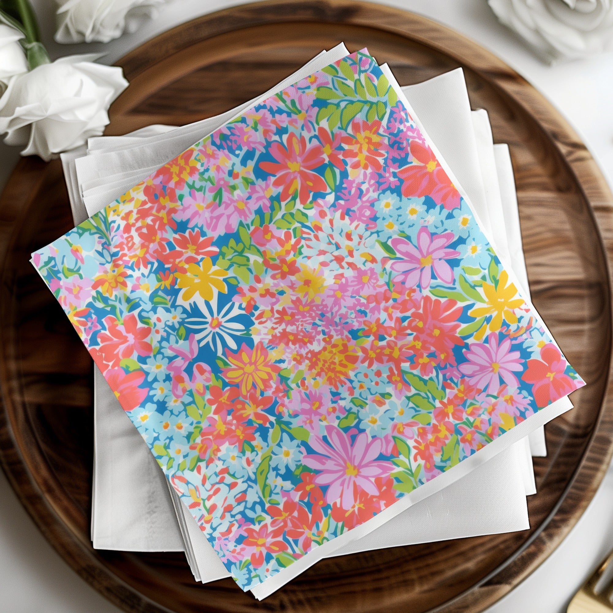 Preppy Digital Floral Seamless Pattern