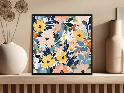 Floral Print, Abstract Flowers Art, Modern Flower Painting Digital Download, Botanical Wall Art, Printable Flower Art, Home Decor