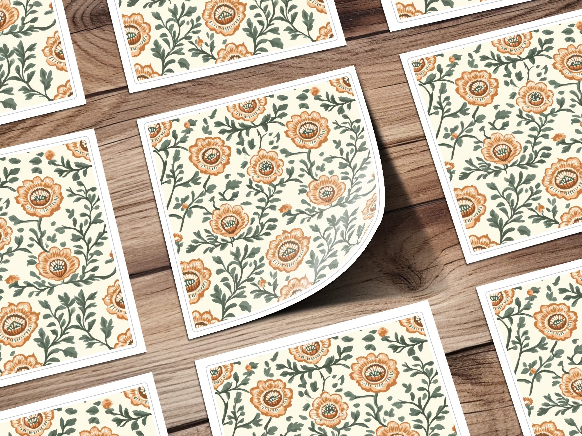 Floral Repeat Pattern for Fabrics Indian Motif Design