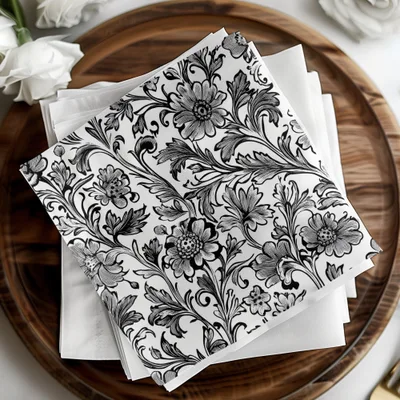 Floral Seamless Digital Pattern, Black and White Flower Background, Textile Design, Repeating Pattern Image, Digital Download, Scrapbook