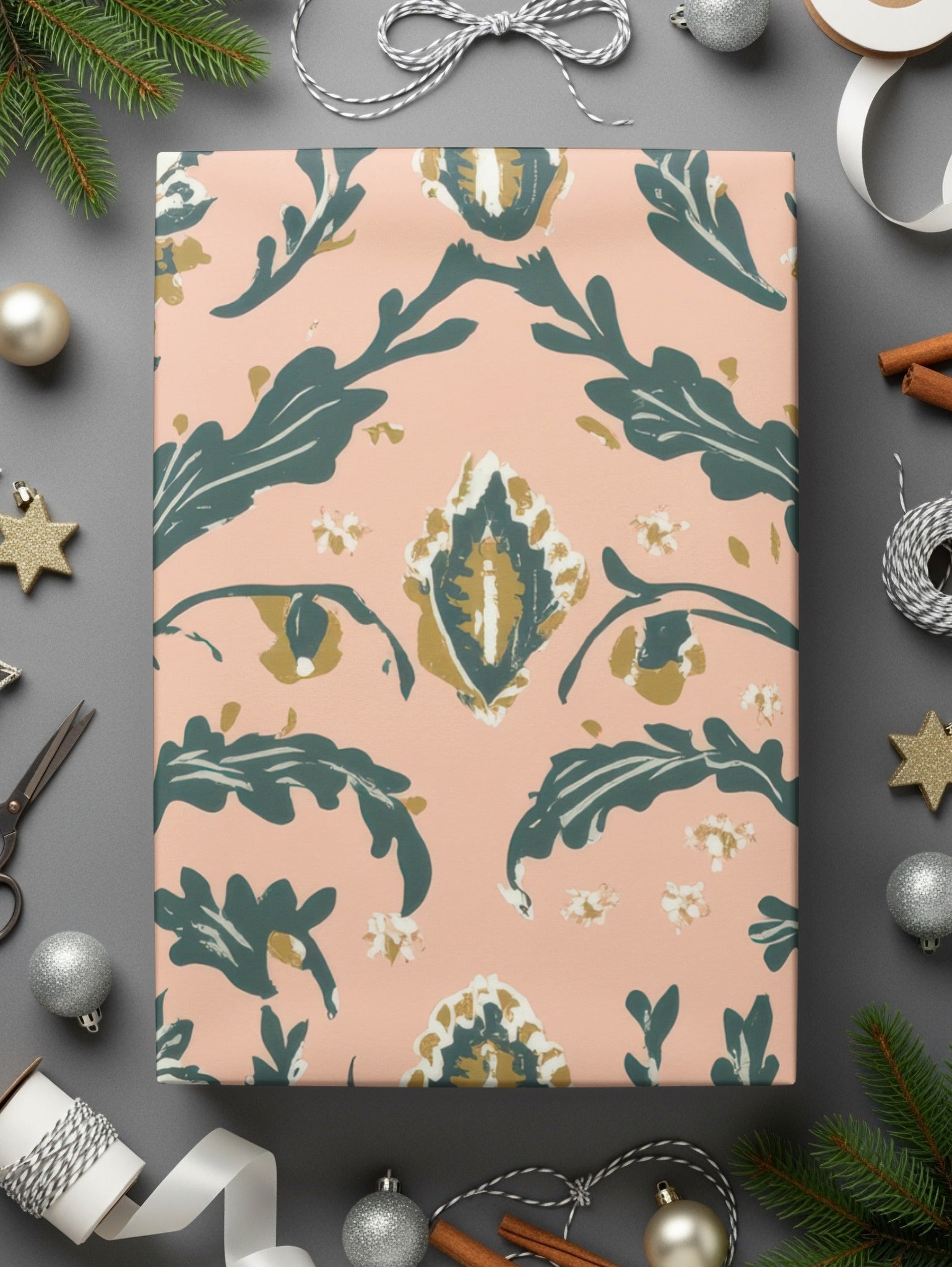 Floral Seamless Indian Pattern with Delicate Vines Design