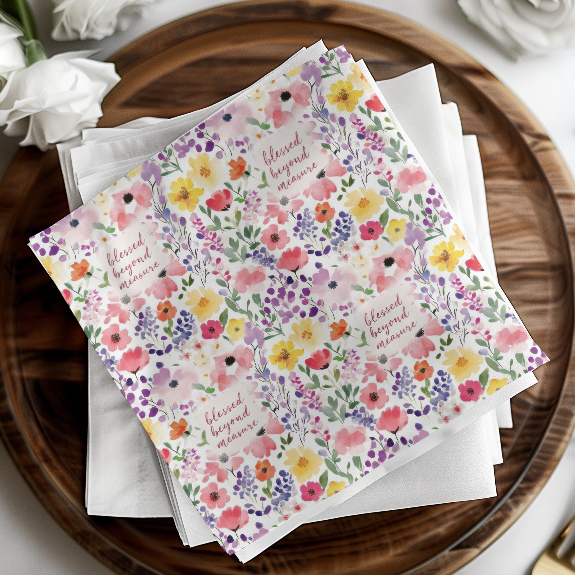 Floral Seamless Pattern, Blessed Beyond Measure Print, Christinas Seamless Pattern Floral Fabric Design, Spring Flowers Pattern