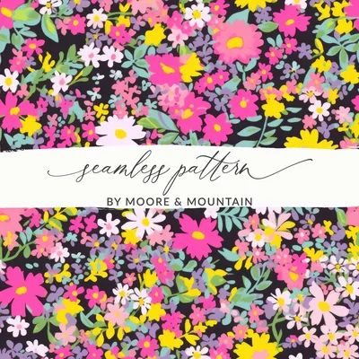 Pink Ditsy Floral Seamless Pattern