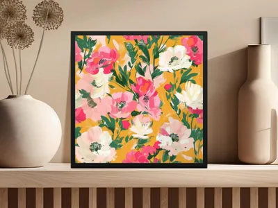 Ditsy Floral Seamless Pattern, Digital Download, Pink Flowers, Flower Print, Repeat Pattern, Fabric Design, JPEG Files