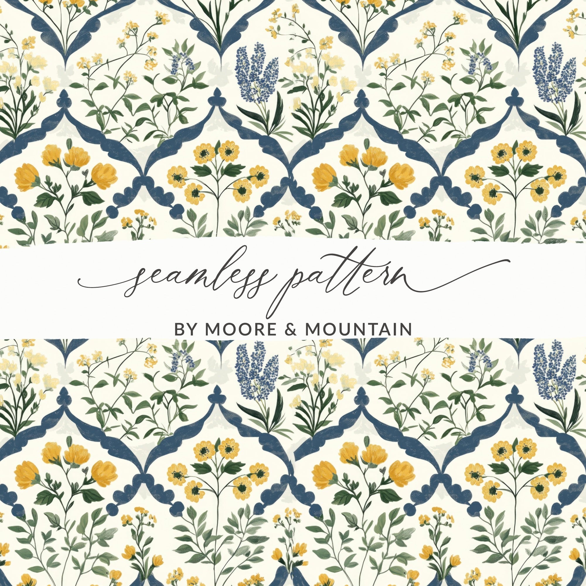 Floral Seamless Pattern Digital Paper, Botanical Repeat Pattern, Flower Background, Scrapbooking Pattern, Digital Download