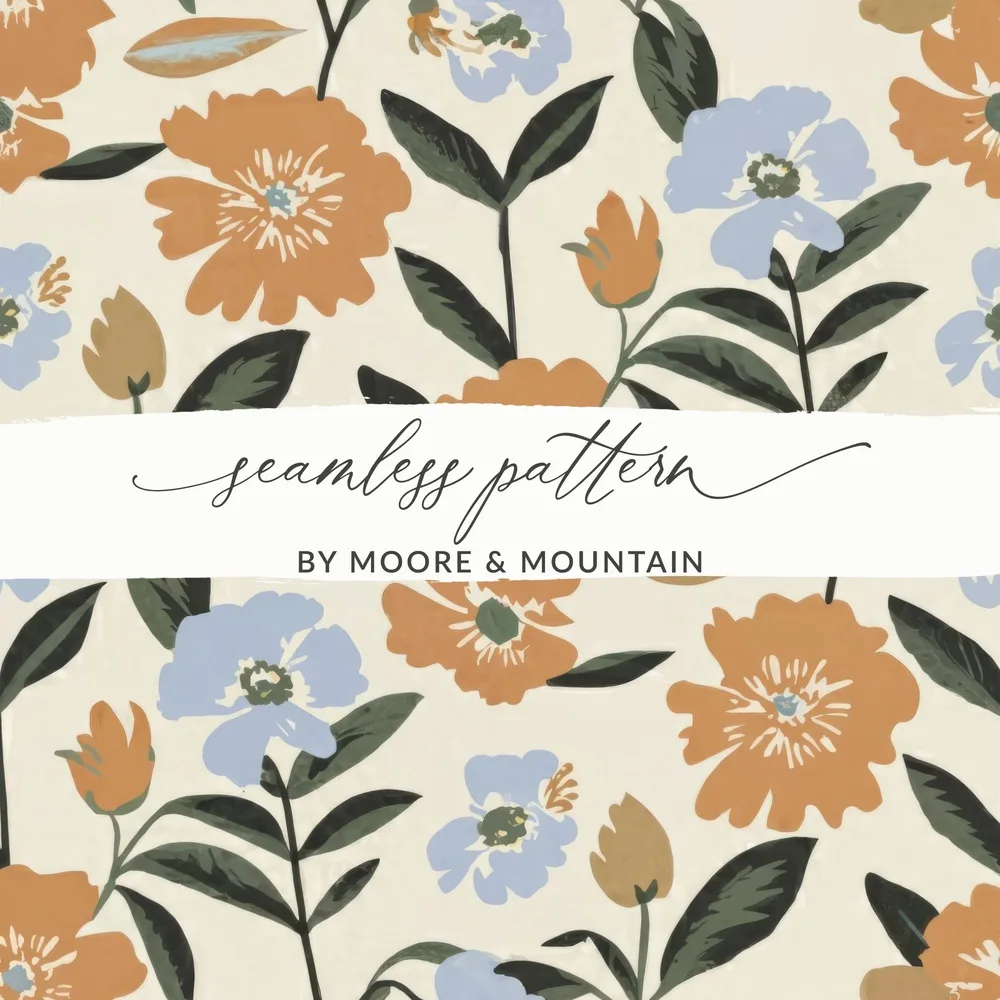 Floral Seamless Pattern, Digital Paper, Flower Background, Printable Fabric Design, Repeating Tile, Scrapbooking Digital, Pastel Colors