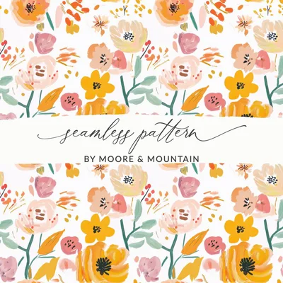 Floral Seamless Pattern, Digital Paper Pack, Flower Repeat Pattern, Commercial Use, Watercolor Flowers, Blossom Design, Floral Digital Print
