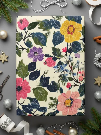 Floral Seamless Pattern, Digital Paper Pack, Flower Repeat Pattern, Pink Yellow Blue Floral Print, Fabric Pattern, Scrapbook Paper