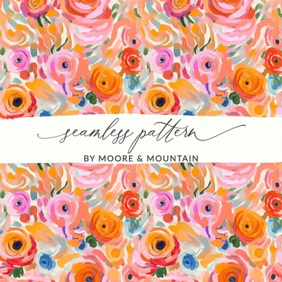 Floral Seamless Pattern, Digital Paper Pack, Rose Repeat Pattern, Watercolor Texture, Flower Illustration, Fabric Design, DIY Projects