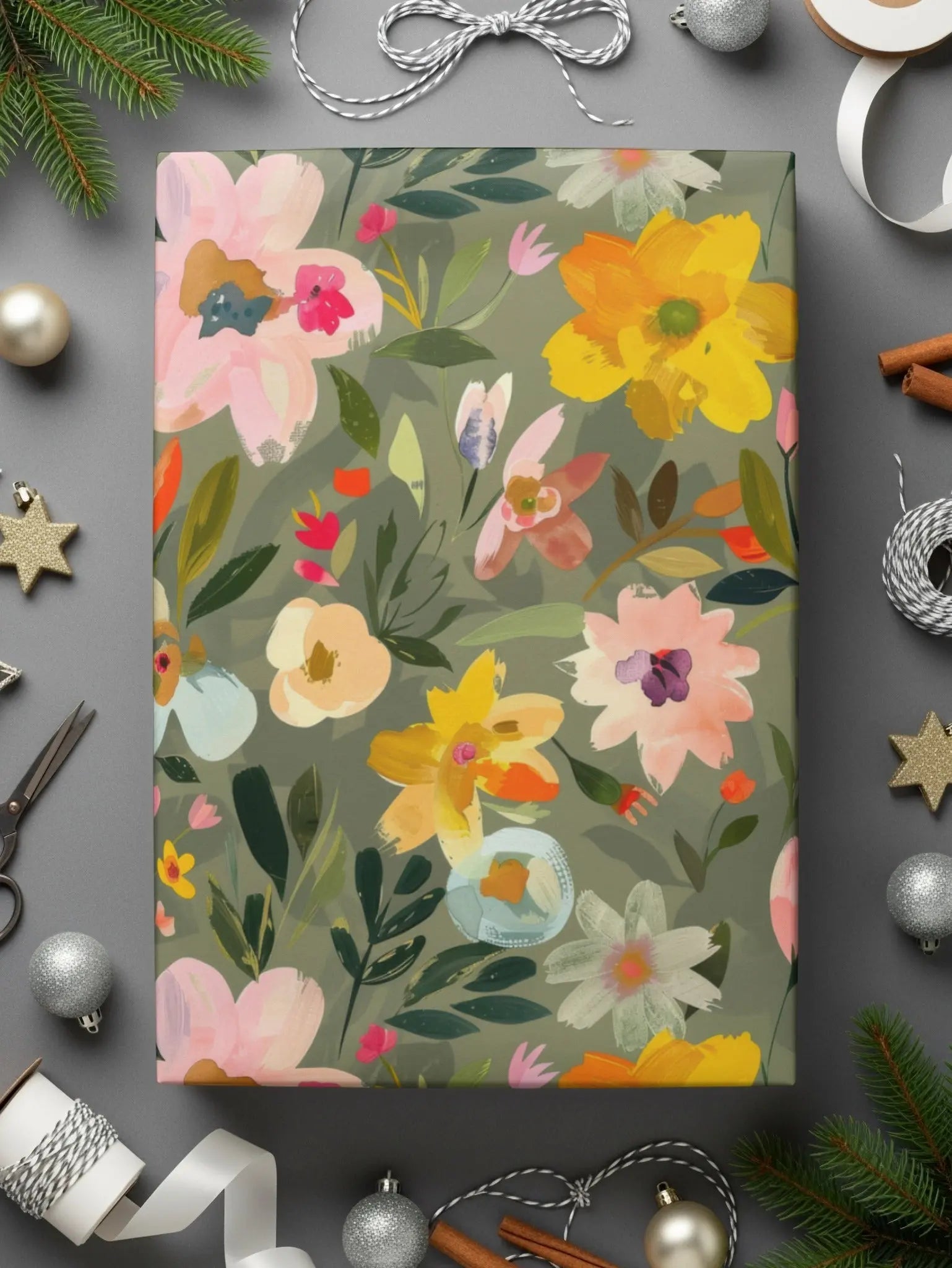 Floral Seamless Pattern Digital Paper, Painterly Flowers Background, Pastel Flower Print, Fabric Design, Scrapbook Paper, Digital Download