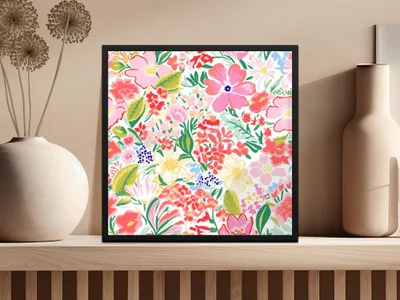Ditsy Floral T-Shirt, Digital Art, Flower Pattern, Floral Clipart, Botanical Print, Fabric Design, Colorful Flower DesignFloral Seamless Pattern Digital Paper, Pink Flower Design, Spring Flower Backgrounds, Digital Print, Fabric Design, Digital Download
