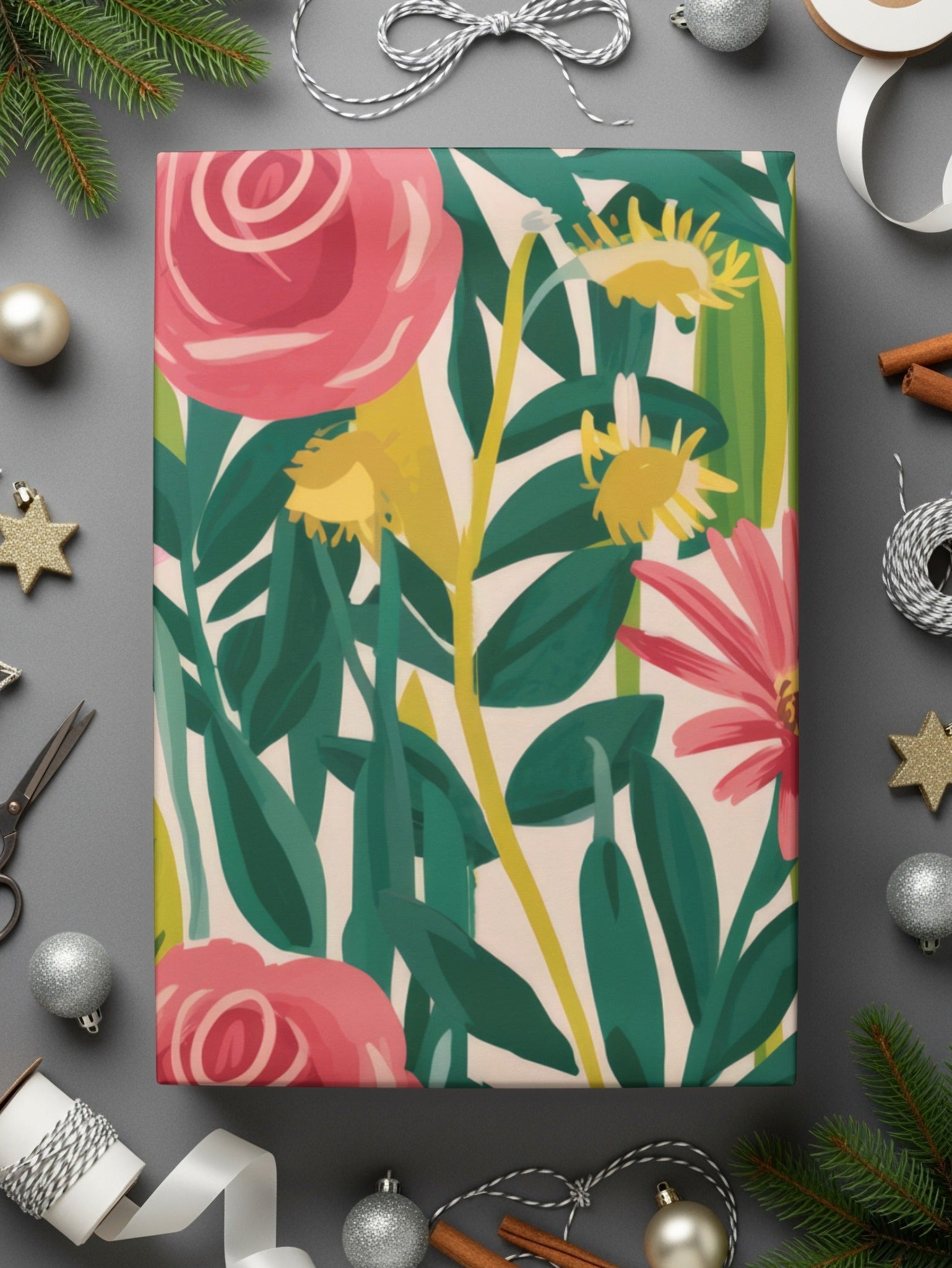 Floral Seamless Pattern Digital Paper, Rose Flower Pattern, Botanical Repeat Pattern, Fabric Design, Commercial Use, Scrapbooking Paper