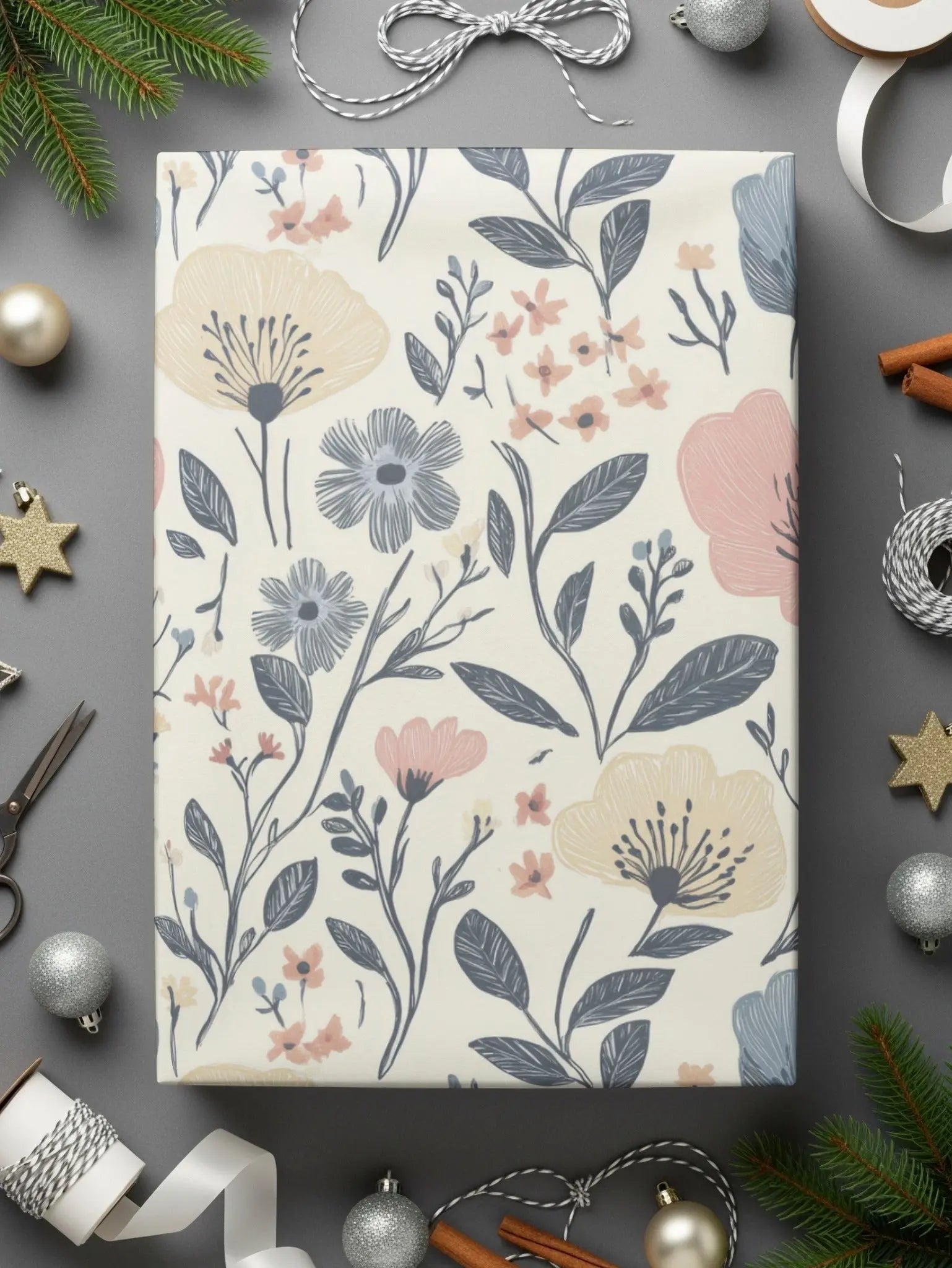 Floral Seamless Pattern Digital, Pastel Flower Repeat Pattern, Scrapbook Paper Digital, Print on Demand, Fabric Design, 12x12 JPEG