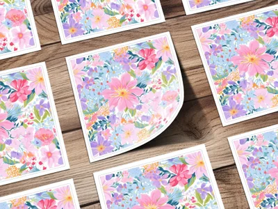 Lavender Seamless Abstract Ditsy Floral Pattern