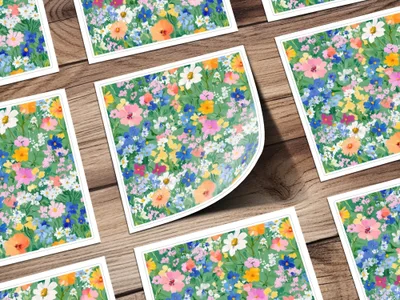 Floral Seamless Pattern Digital, Wildflower Garden Digital Paper, Colorful Floral Pattern, Scrapbook Paper, Fabric Design, Flower Print