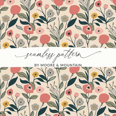 Abstract Blush Floral Seamless Pattern