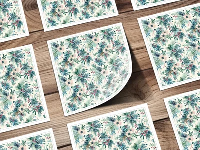 Floral Seamless Pattern, Winter Digital Paper, Christmas Digital Paper, JPEG Pattern, Fabric Design, Surface Pattern, Digital Download