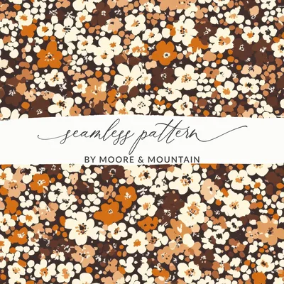Flowers Ditsy Floral Seamless Vintage Style Pattern Digital