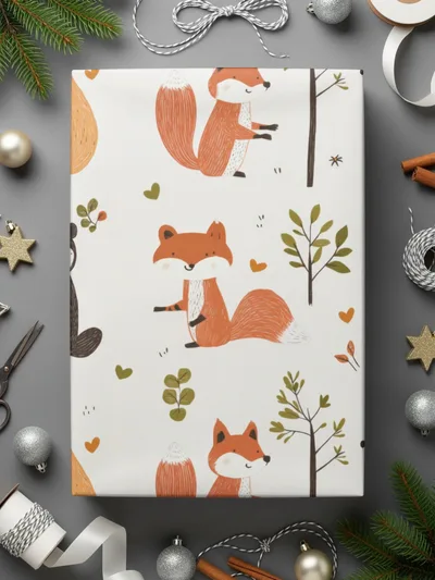 Forest Friends Digital Pattern, Seamless Animal Pattern, Fox, Bear, Beaver Digital Paper, Woodland Pattern, 12x12 JPEG, Two Scales, Digital