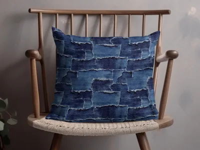 Frayed Denim Patchwork Seamless Denim Digital