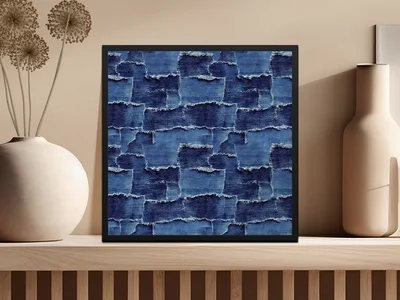 Frayed Denim Patchwork Seamless Denim Digital