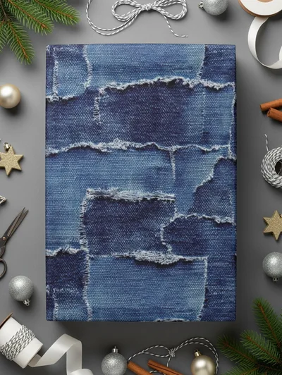 Frayed Denim Patchwork Seamless Denim Digital