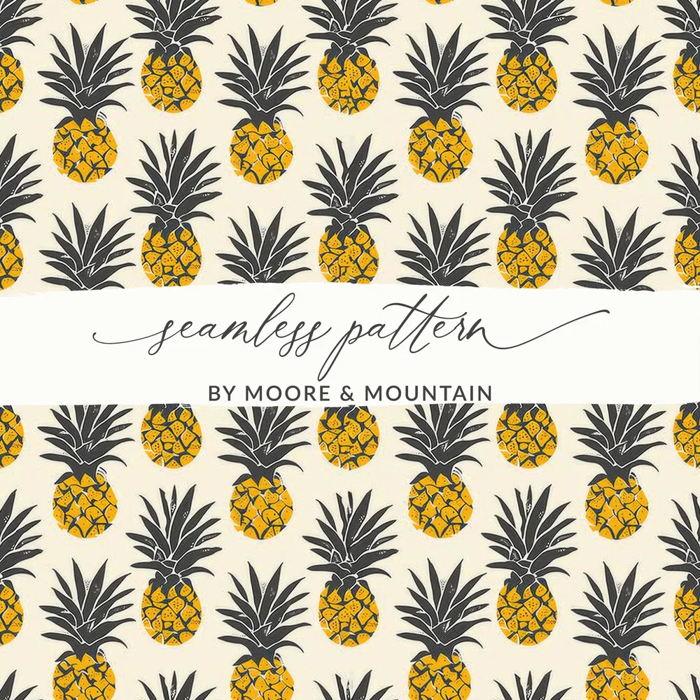 Girly Pineapple Seamless Pattern Commercial Use with Pineapples