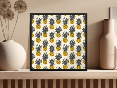 Girly Pineapple Seamless Pattern Commercial Use with Pineapples