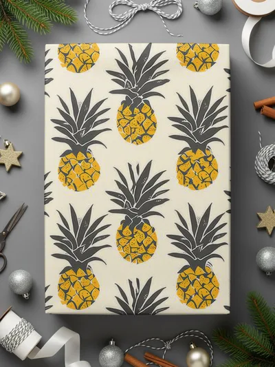 Girly Pineapple Seamless Pattern Commercial Use with Pineapples