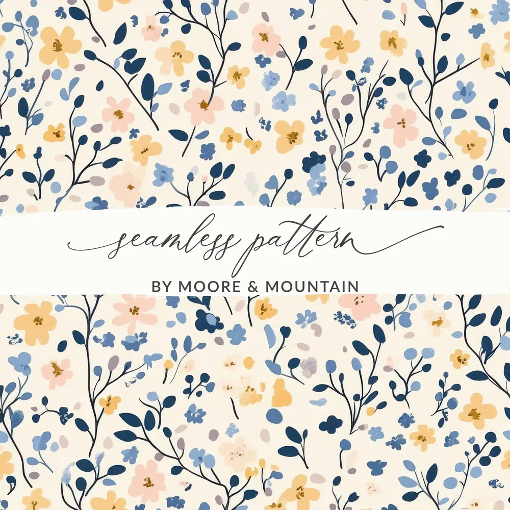 Gentle Ditsy Floral Delight Pattern Digital