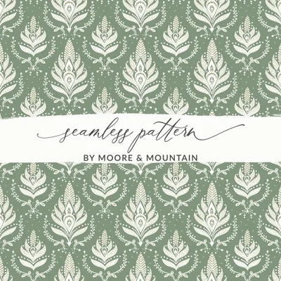 Gentle Seamless Pastel Sage Green Bohemian Simple Background Digital