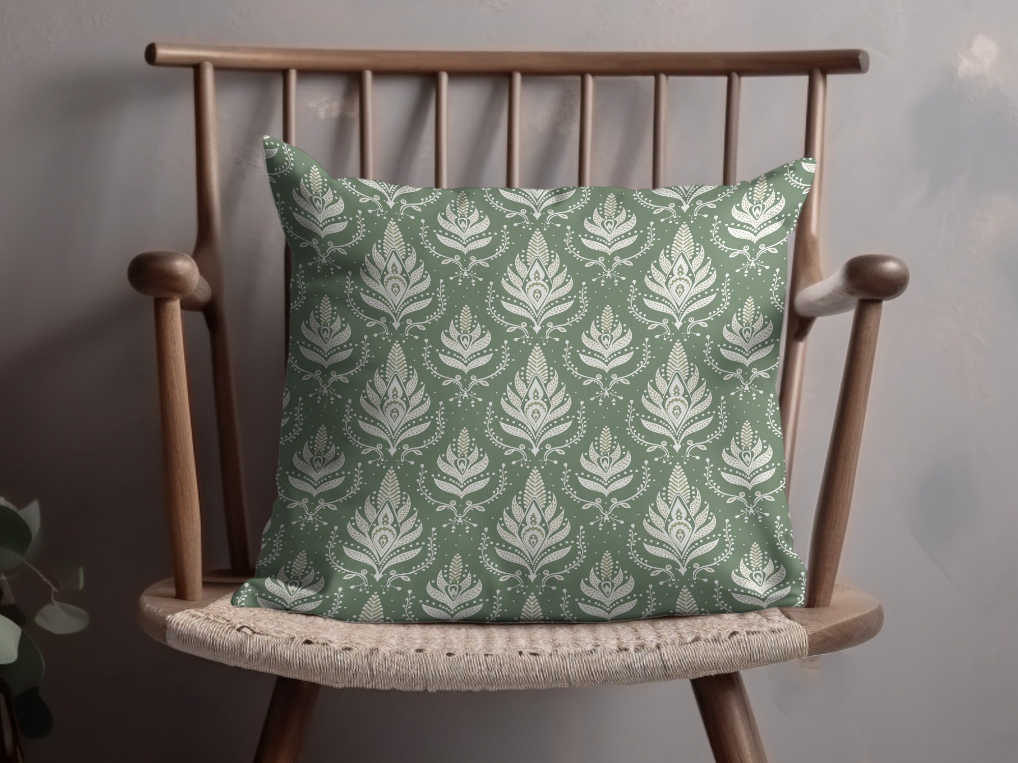 Gentle Seamless Pastel Sage Green Bohemian Simple Background Digital