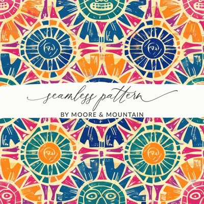 Geometric Indian Multicolored Aztec Seamless Pattern Design