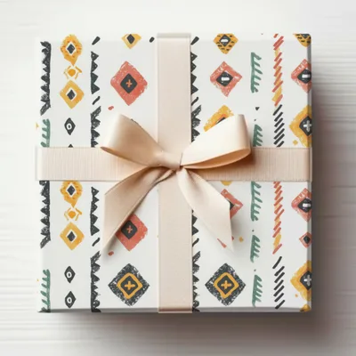 Geometric Native American Green Orange Seamless Aztec Pattern