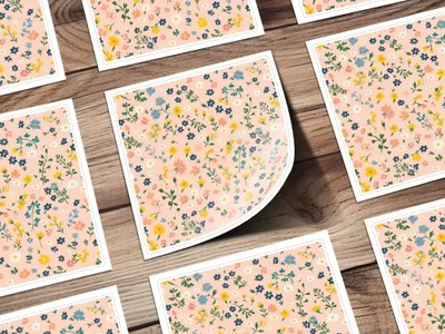 Girly Blush Pastel Spring Wildflowers Pattern Surface Pattern Design