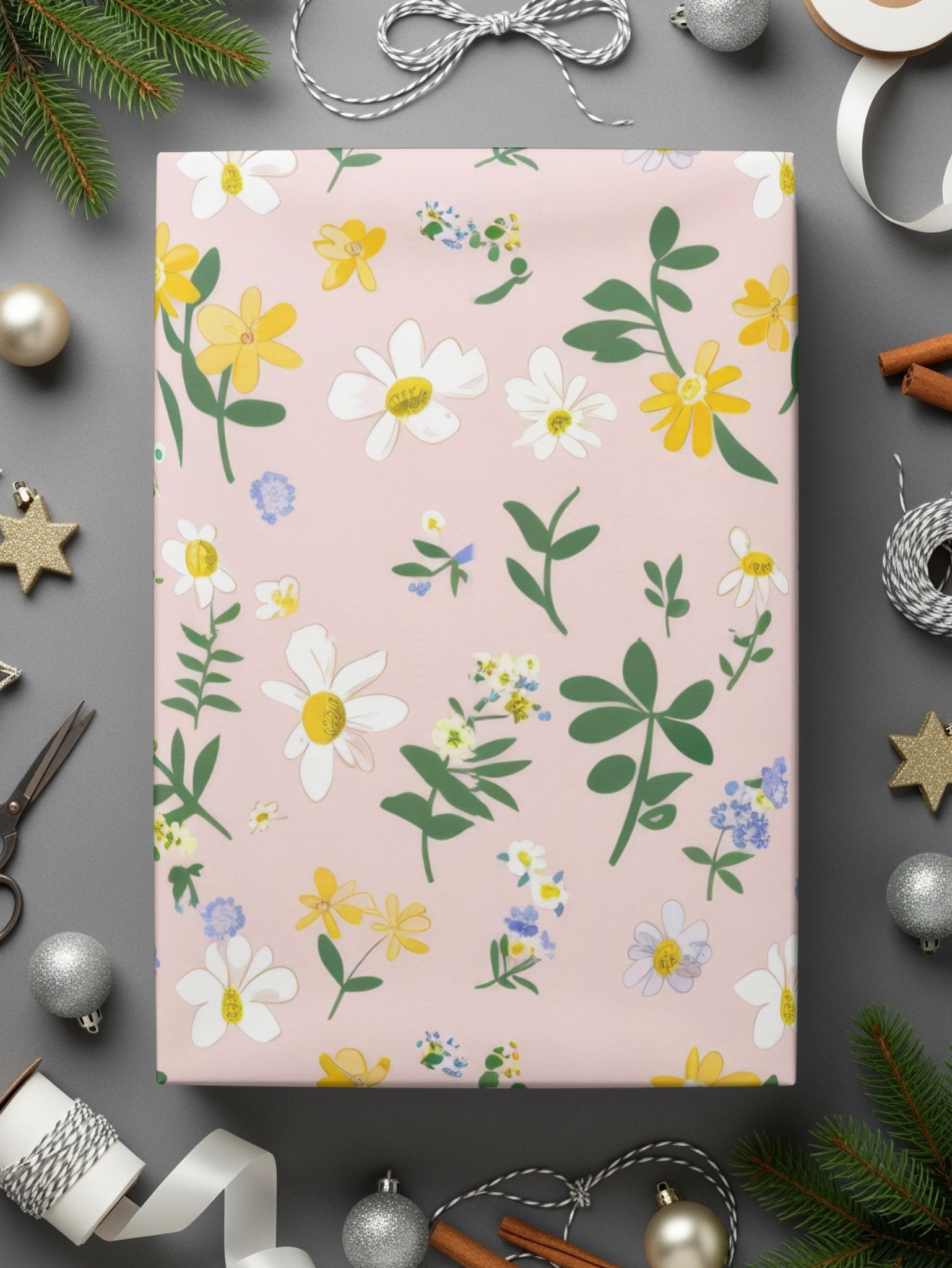 Girly Light Pink Boho Wildflower Seamless Sublimation Design