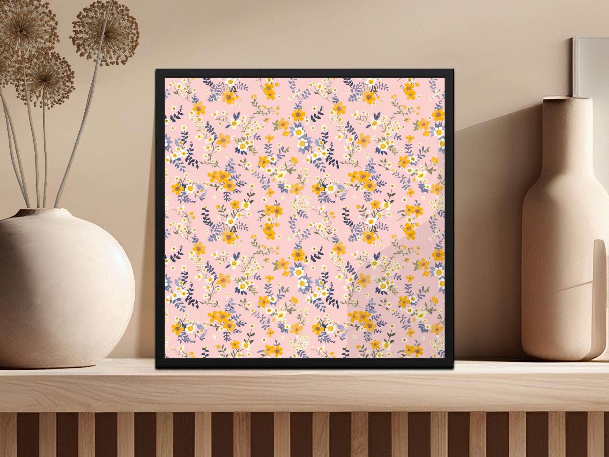 Girly Light Pink Spring Wildflowers Pattern Modern Seamless