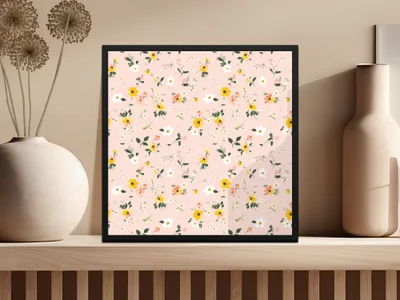 Girly Light Pink Spring Wildflowers Pattern Seamless Allover Pattern