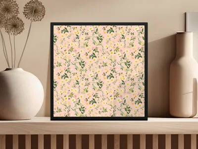 Girly Light Pink Spring Wildflowers Pattern Sublimation Design