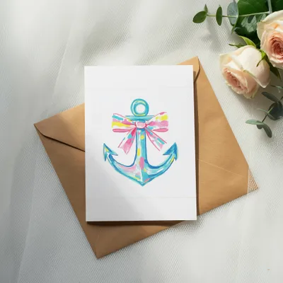 Girly Summer Anchor Digital Download, Preppy Beach Clipart, Trendy Seaside Sticker Design, Coastal Cowgirl Vibe, Cricut and Sublimation PNG SVG