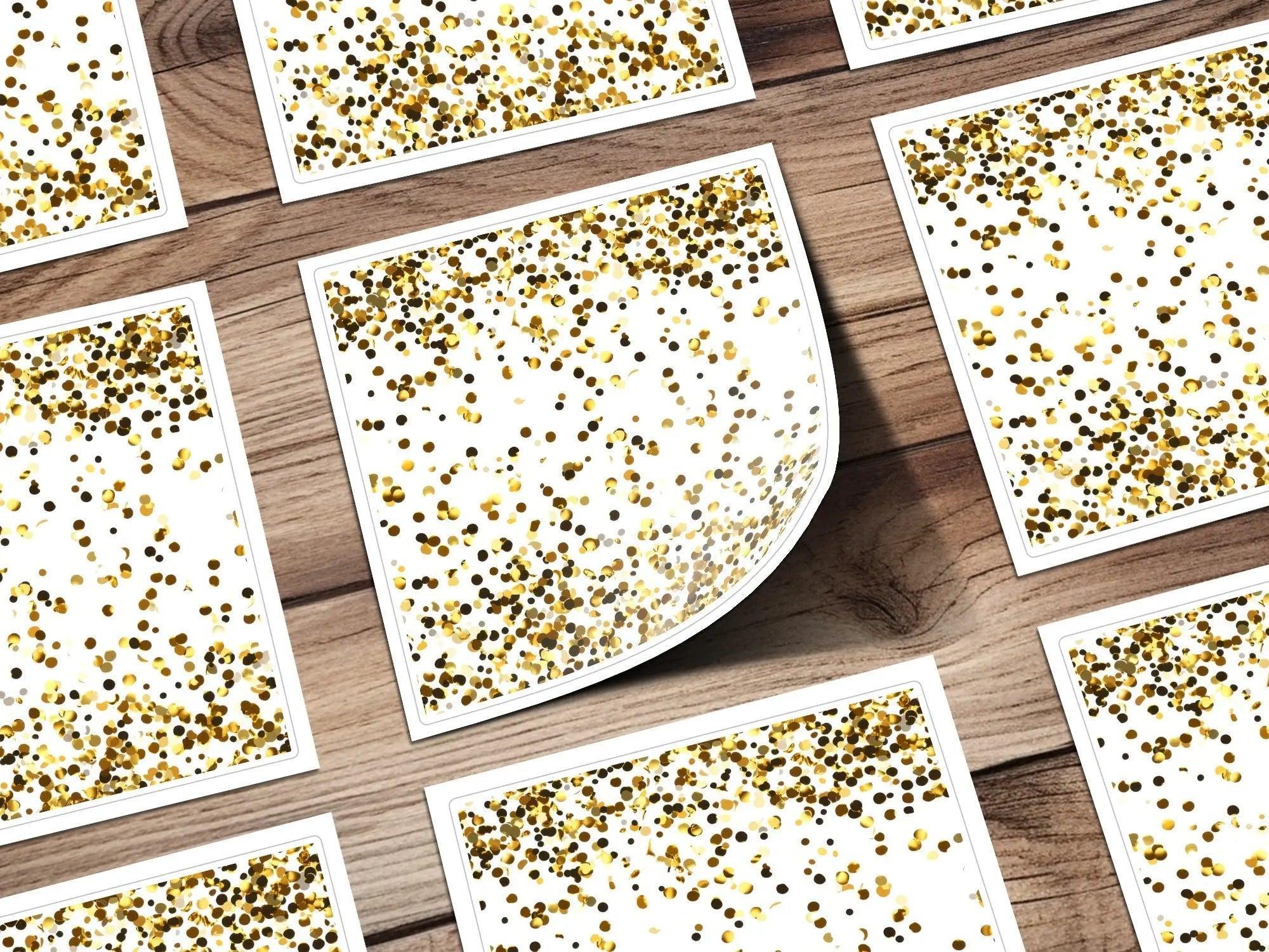 Gold Confetti Digital Paper, Seamless Pattern, Golden Dots Background, Scrapbook Paper, Glitter Texture, Party Decor, Digital Download