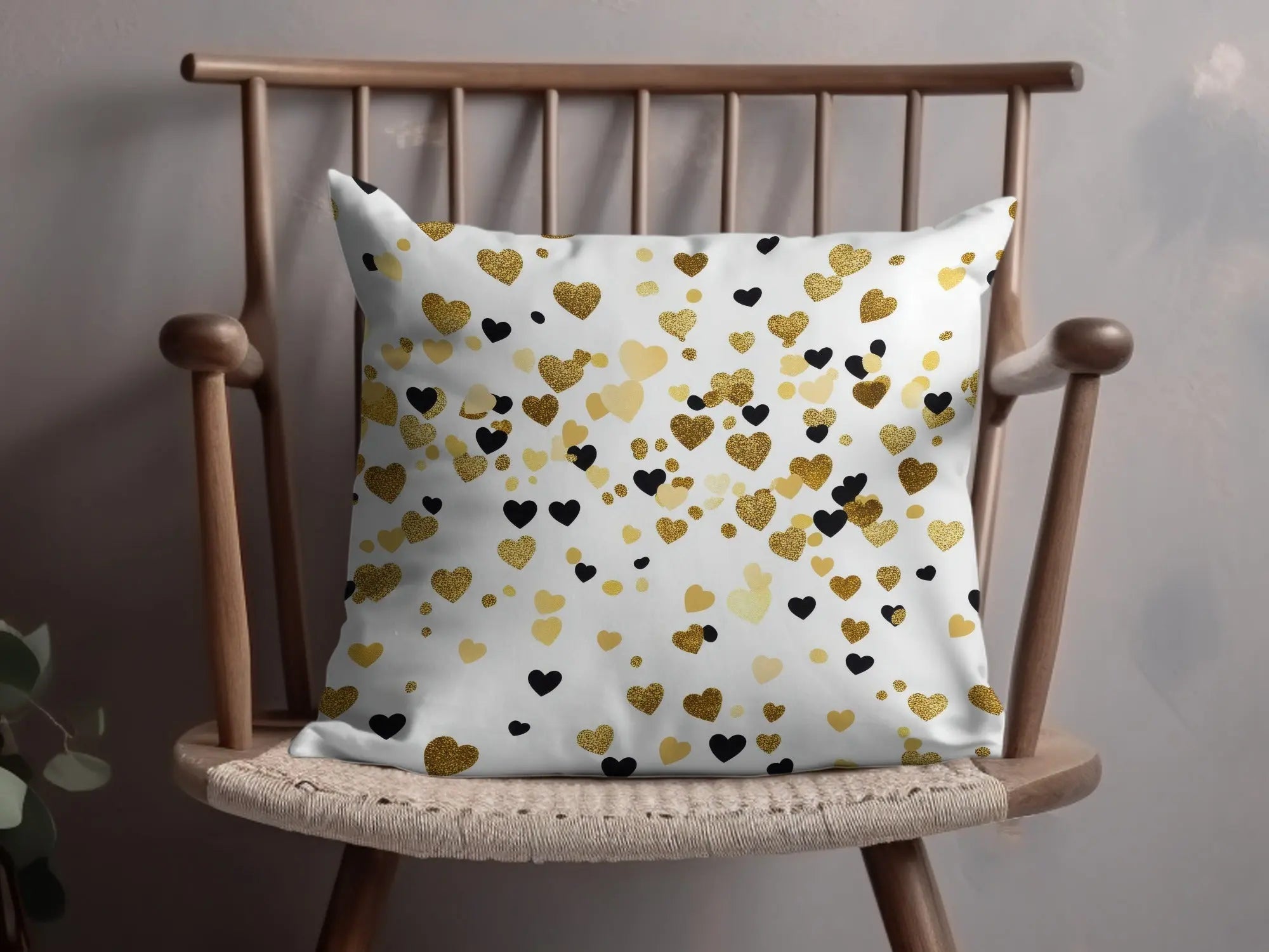 Gold Heart Digital Paper, Seamless Heart Pattern, Valentine's Day Background, Scrapbook Paper, Gold and Black Heart Digital Download