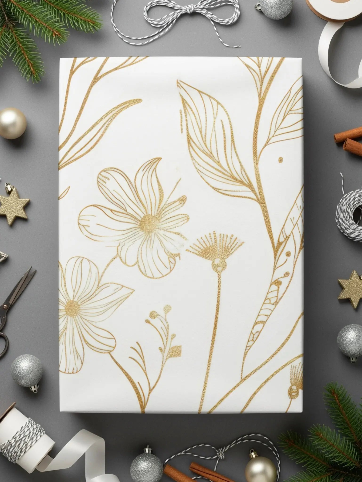 Golden Floral Seamless Pattern Digital Paper, Elegant Flowers, Gold Texture Design, 12x12 JPEG files, Printable Pattern, Digital Products