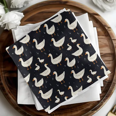 Goose Pattern Digital Paper, Cute Animal Print, Farmhouse Style Design, Seamless Surface Pattern, JPEG Files, for Fabric, Crafts
