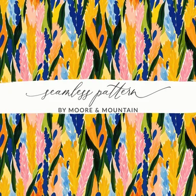 Gouache Sunflowers Seamless Blush Yellow Fall Colors Pattern