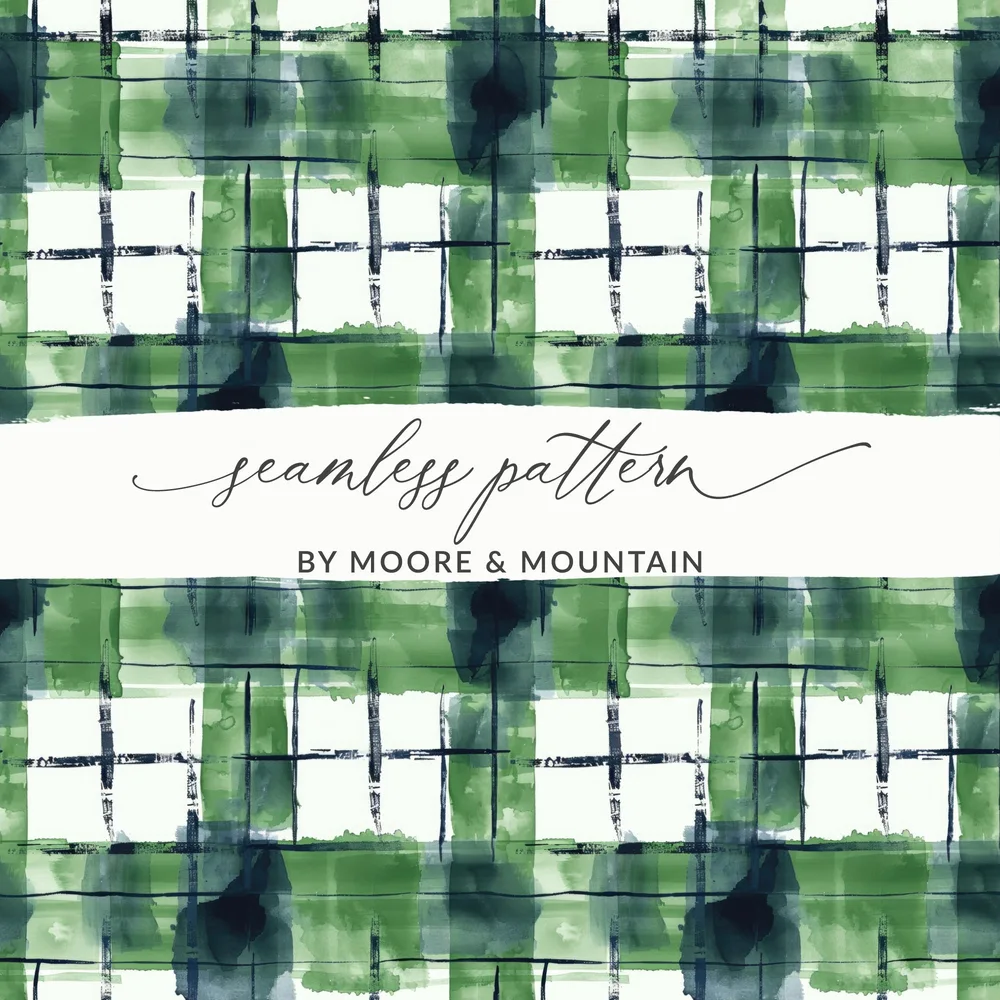 Green And Blue Watercolor Abstract Plaid Pattern Digital