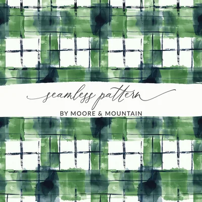 Green And Blue Watercolor Abstract Plaid Pattern Digital
