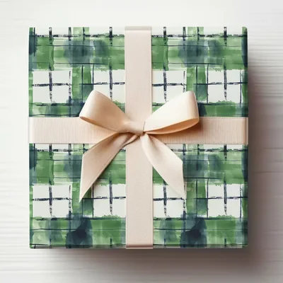 Green And Blue Watercolor Abstract Plaid Pattern Digital