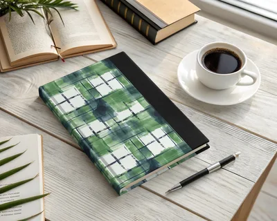 Green And Blue Watercolor Abstract Plaid Pattern Digital